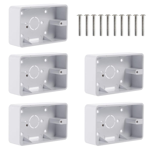 5pcs Surface Mount Outlet Box, 1 Gang Outlet Junction Box, ABS Electrical Enclosure Box