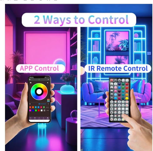 NBBUFF 297FT (3 99ft), 60 Led Lights for Bedroom Rolls of Color Changing RGB Led Strip Lights with Keys Remote and App