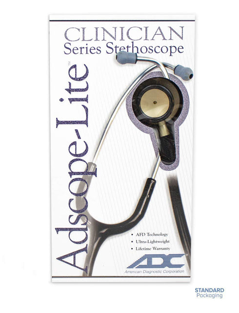 ADC 619CHM Adscope Lite Model 619 Ultra Lightweight Stethoscope, Champagne Finish with Black Tubing