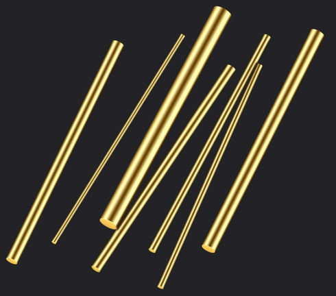 DYWISHKEY Assorted Brass Round Rods Bar, Diameter 2-8mm for DIY Craft Tool (24 Pieces)