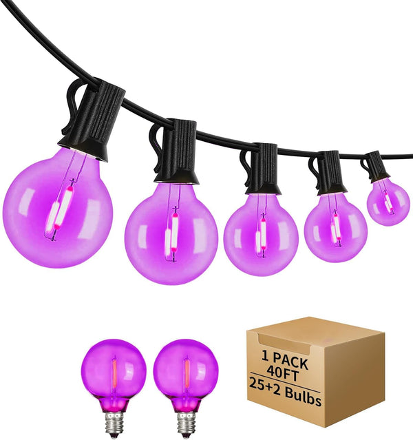 ShineU 40FT LED Outdoor String Lights Waterproof, G40 LED Globe Outdoor Lights for