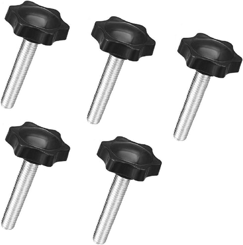 Clamping Screw Knob, M10 x 45mm, Plum Hex Shaped, 5pcs for Lathes and Industrial Equipment