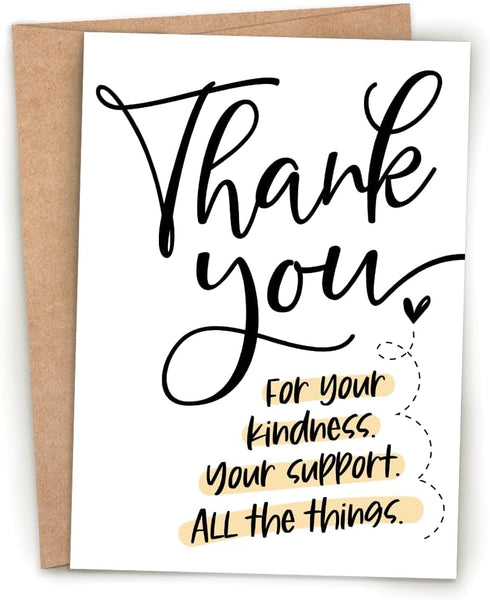 m&h invites Thank You For Your Support Greeting Card Kindness Appreciation Card