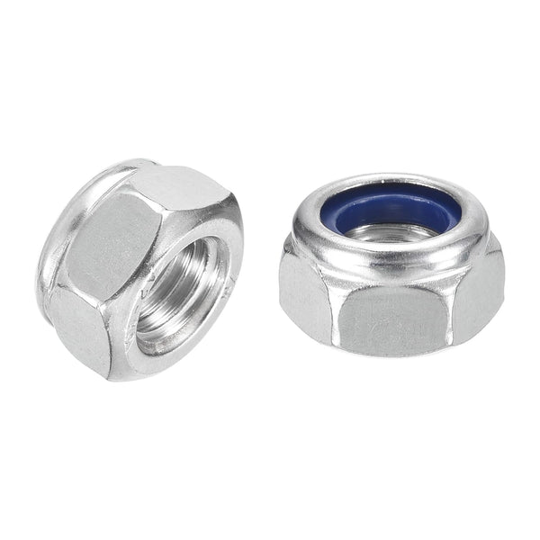 uxcell 35Pcs M14x2mm Nylon Insert Hex Lock Nuts, 304 Stainless Steel Self-Locking Stop Nut