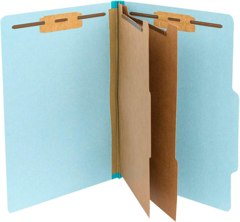 Blue Summit Supplies 12 Pressboard Classification Folders, 2 Dividers, Letter Size Office Folders, 12 Pack
