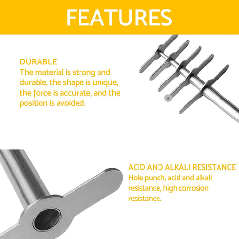 7 in 1 Manual Lab Punch Set, Rubber Stopper Piercing Plug Hole Tool