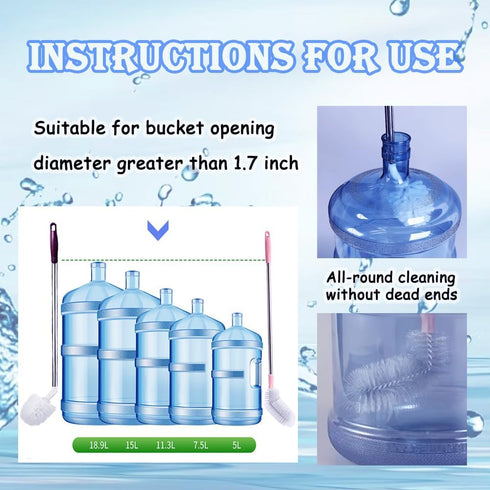 Bottle Brush, 3 Pack Long Handled Brushes with 1 Smaller Bendable Brush for Cleaning Buckets and Glassware