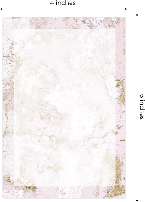 Marble Quartz Sticky Note Pads, 4" x 6" Repositionable Sticky Notes, 5 Elegant Designs, 50 Sheets Per Pad, Set of 5,