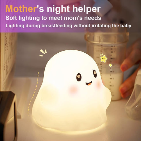13 3 1) Ghost Night Light for Kids,Halloween Night Light with Interactive Sound Effects ,Cute Silicone Light