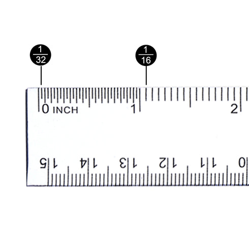 2 Pack Plastic Ruler - Straight Ruler Measuring Tool for Student School Office (Clear, 6 Inch)