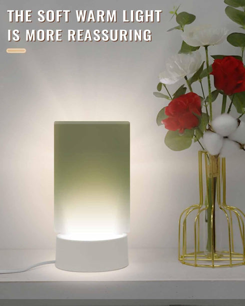 Singingin Bedside Table Lamp Sage Green Ombre Small Lamp for Nightstand with Plug Baby Night Lights Desk Lamp