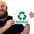 SmartSign Recycle Label with Symbol, 7 x 10 inch, Green and White, 3 mil Laminated Adhesive Polyester