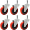 6 Pack 2" Low Profile Swivel Caster Wheel for Creeper Service Cart Stool Post Mount