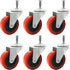 6 Pack 2" Low Profile Swivel Caster Wheel for Creeper Service Cart Stool Post Mount