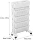 Small Bookshelf Mobile Bookcase, Home Tiered Storage Shelf Carts with Wheels, Rolling Storage Cart (5 Layer)