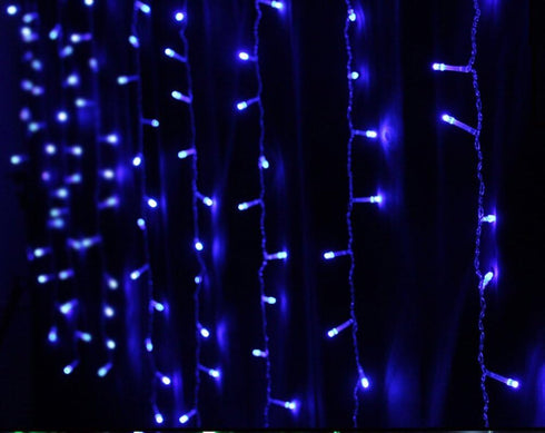 3.5M/11ft 96 LED Blue Linkable Fairy Curtain String Light, 8 Modes for Indoor/Outdoor Decor