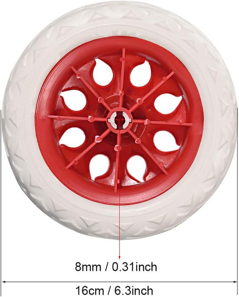 6.5 Inch 2pcs 22Lbs uxcell Shopping Cart Wheel Replacement Dia Rubber Foaming Red (Load Capacity Each)