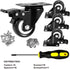 2" Caster Wheels Set of 4, Heavy Duty Casters with Brake, No Noise Locking Polyurethane (PU) Wheels, Swivel Plate Castors Pack 4