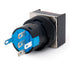 Baomain 4-Pack Push Button Switch - 5/8 inch 16mm - Momentary Square Cap - DC 12V SPDT 5 Pin, LED Lamp Colors