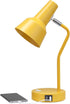 LD1072-YLW 15.2" Simple Designs Sleek Essentials Metal Cone Shade Desk Lamp with Adjustable Shade and Dual USB Ports