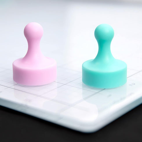 GLASSBOARD STUDIO Powerful Neodymium Magnets, Pawn-Shaped - Strong Fridge/Refrigerator and Whiteboard Magnet, Ideal for Office, Kitchen, Crafts - Rare Earth, Heavy Duty (3, Summer Mint) by Glassboard Studio