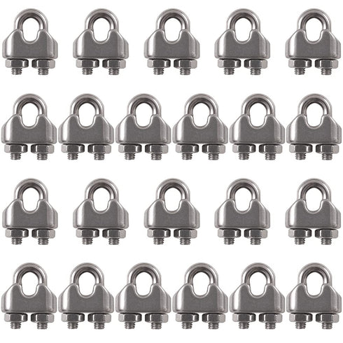 1/8 Inch M3 Wire Rope Cable Clip Clamp, 304 Stainless Steel U Bolt Saddle Fastener, 22 Packs