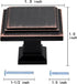 Square Knobs - 10 Pack / 1.3 Inch, Oil Rubbed Bronze Cabinet Pulls Vintage for Furniture Knobs, Kitchen Knobs, Farmhouse Knobs and Drawer Pulls, Bathroom Vanity Hardware