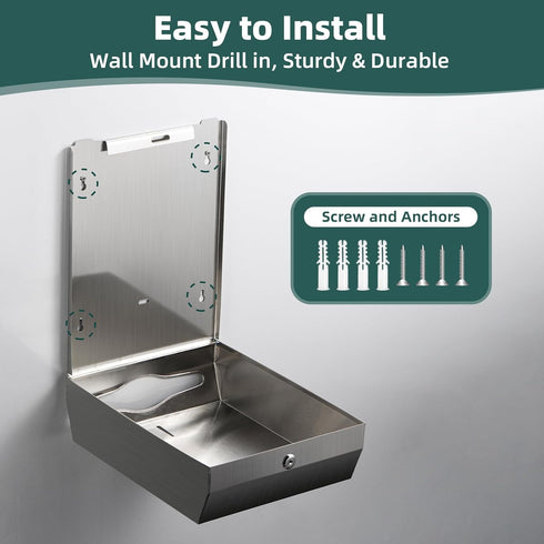 Commercial Paper Towel Dispenser Wall Mount, Large C/Z Tri Fold Multifold Hand Towels Dispenser, Brushed Stainless