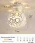 7 White Mini Semi Flush Mount Ceiling Light Hallway Lights Modern Small Metal Acrylic Crystal-Like Chandelier Lamp