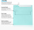 LUXPAPER A7 Invitation Envelopes, 50 Pack, Seafoam, for 5 x 7 Cards, with Peel and Press Seal