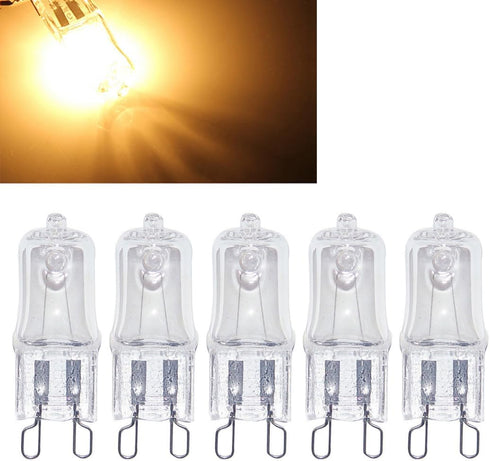 ShuoHui 5pcs G9 Bulb 25 40 60 120 Dimmable T4 (40, Halogen Watt Volt JCD Type Bi-Pin Base for Chandeliers, Pendants