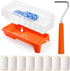 Microfiber Paint Roller Covers (3/8" Nap): 2 Inch 15 Pack Small Paint Roller Kit with High-Density Fabric, Paint Tray,