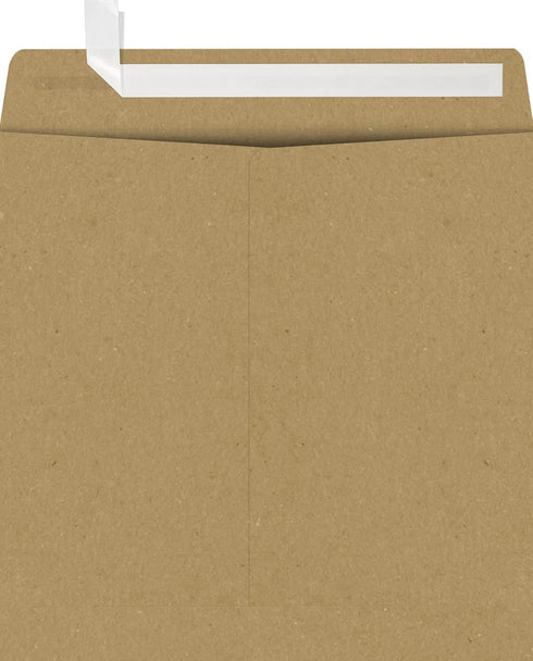 LUXPaper Square Invitation Envelopes, Peel & Press, 9" x 9", Grocery Bag Brown, 50 Qty