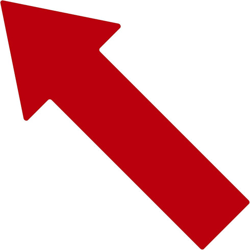 LiteMark Large Red Arrow Stickers 651 Durable Gloss Finish Decal - Floors, Walls, Signs (Pack of 6 Arrows)