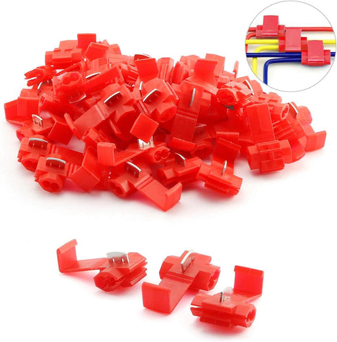 ZYAMY 50pcs Scotch Lock Quick Splice Wire Terminals, Cold Pressed Insulated Snap Lock Connectors for AWG 16-22