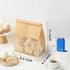 Roppolo 100 8.6 Inch Packing Pcs Brown Kraft Paper Bread Bags with Tin Tie, Large Homemade Bread Bag, Thickened Storage