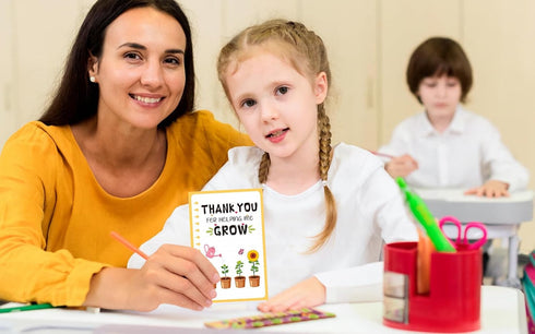 Teacher Thank You Cards with Envelopes - End of the Year Teacher Graduation Gift from Student Kids Teacher Appreciation