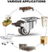 GBL 1" Small Caster Wheels with 2 Brakes + Screws - Set of 4 Low Profile Silent Casters for Cart and Furniture
