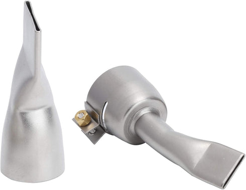 2Pcs Welding Gun Flat Nozzle - Stainless Steel Alloy Tips for Hot Air Torch Gun Soldering Supplies