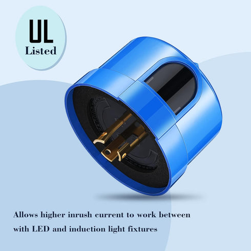 3pcs 120v 277v Flutesan Photocell Twist Lock Photocell Sensor Auto On/Off Switch Blue Light Switch Lock Dusk to Dawn