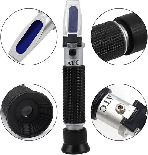 VGVGV Brix Refractometer, Handheld Alcohol Refractometer Sugar Brix Alcohol Alcoholometer Sugar Meter Refratometer