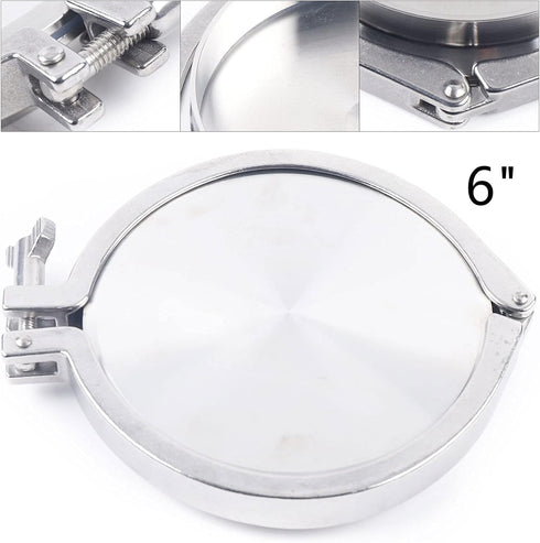 Jiabailie 6in 6" Stainless Steel Clamp Fitting,Stainless Steel Sanitary Pipe Fittings Kit,Weld Ferrule Clamp,End Cap +