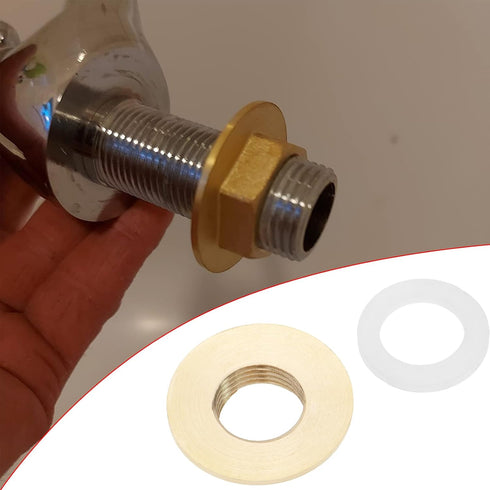 2 Sets Faucet Nut Installation Kit, 1/2 Inch Brass Lock Nuts with Gaskets for Outdoor Gardens, Washing Machines, Air