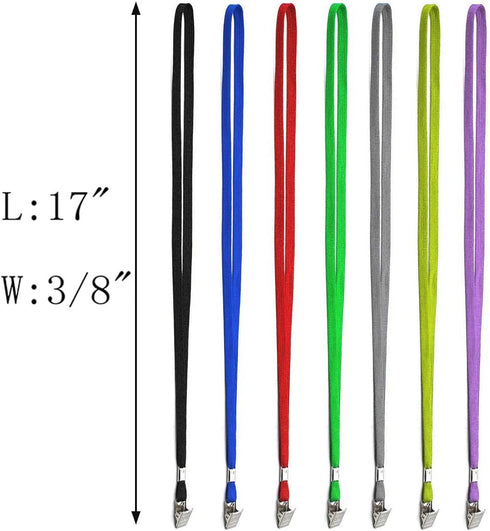 Bird Fiy 50 Pcs Cotton Lanyards with Bulldog Clip, 32-inch Flat Braid Neck Lanyard for ID Cards