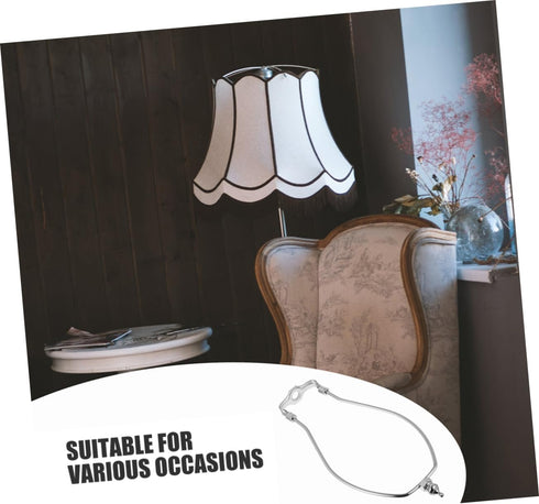 Yardwe Adjustable Metal Lamp Shade Harp Holder for Table and Floor Lamps Chrome Horn Frame Detachable Saddle Base DIY