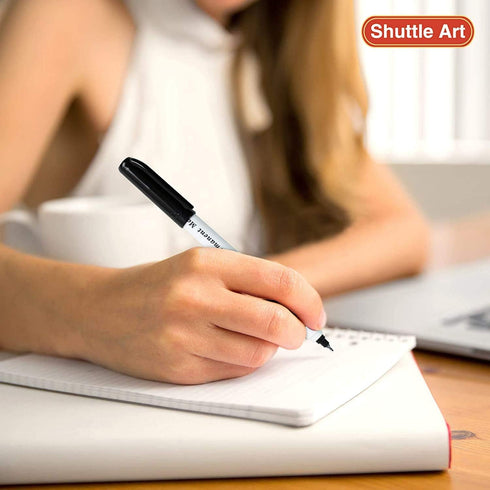 Shuttle Art Permanent Marker, 30 Pack Ultra Fine Point Black Markers for Doodling and Marking