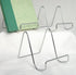 BANBERRY DESIGNS Silver Wire Easel Display Stand, Smooth Chrome Metal, 4 Inch High, Pack of 4