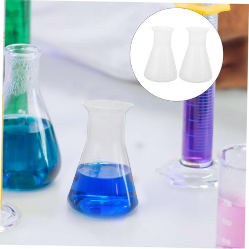 6pcs Laboratory Flask Graduated Flask 100ml Conical Flask Plastic Chemistry Flask Plastic Erlenmeyer Flask 100ml Erlenmeyer Flask Plastic Graduated Flask Plastic Triangle Cork Pp