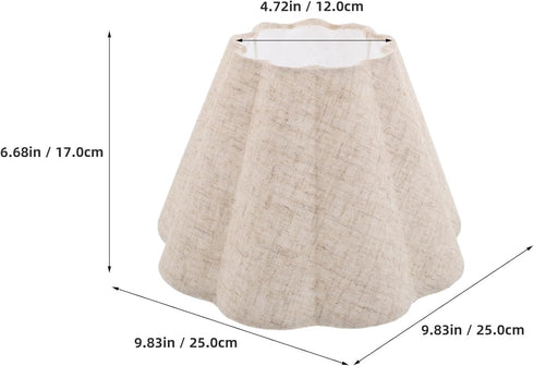 Homoyoyo Floor Lamp Shade: Linen Table Lamp Shade - Pleated Scalloped Lampshade - Decorative Fabric Light Cover