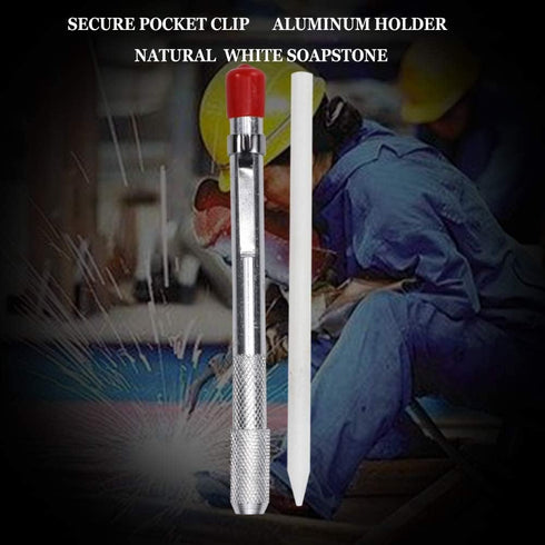 2 Soapstone Holders Round with 6 Refills, Soapstone Pens for Welding Tools and Welders Markers
